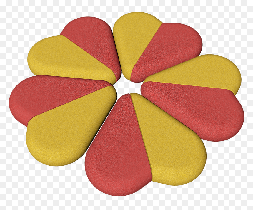 Halbes Herz In Blumenform, Aufgestellt - Cushion, HD Png Download - half heart png