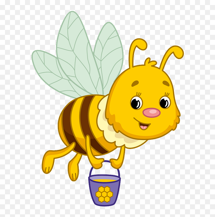 Bee Carrying Honey Clipart - Biene Clipart, HD Png Download - bee silhouette png