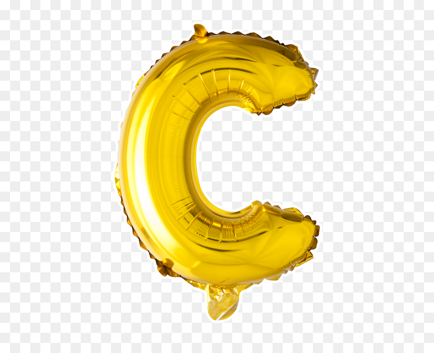 Foilballoon C , 16" - Balloon Gold C Png, Transparent Png - gold glitter confetti png