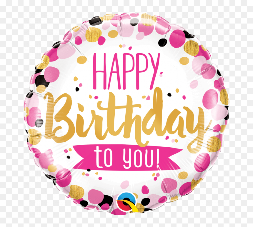 Foil Balloon Happy Birthday, HD Png Download - gold glitter confetti png
