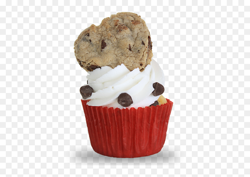 Milk And Cookies Cupcake - Chocolate Chip Cookie, HD Png Download - milk and cookies png