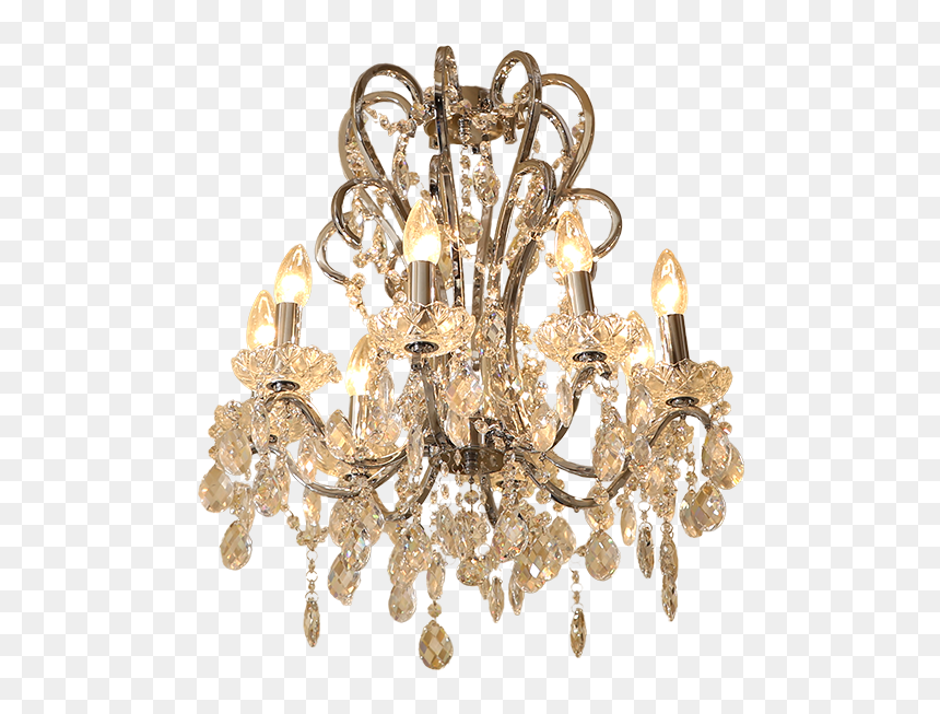 Silver Crystal Chandelier - Chandelier, HD Png Download - gold chandelier png