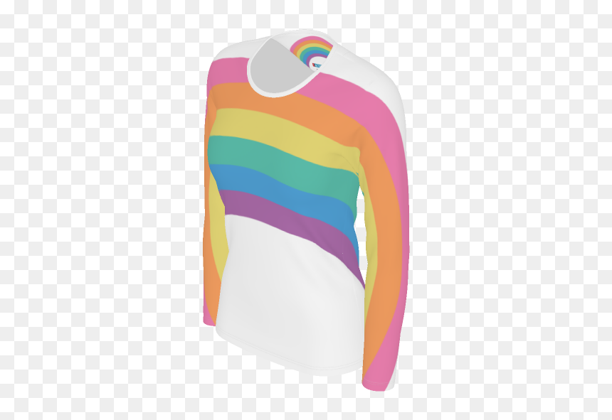 Vintage Style Pastel Rainbow Shirt With Wraparound - Long-sleeved T-shirt, HD Png Download - pastel rainbow png