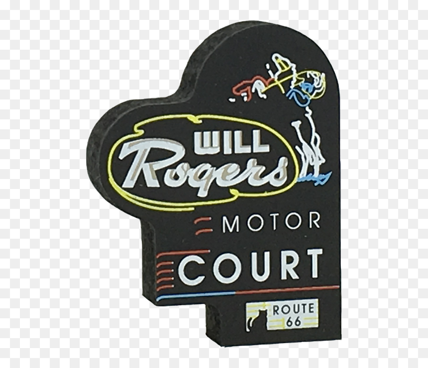 Rt 66-will Rogers Motor Court Neon Sign, Tulsa, Ok - Label, HD Png Download - route 66 sign png