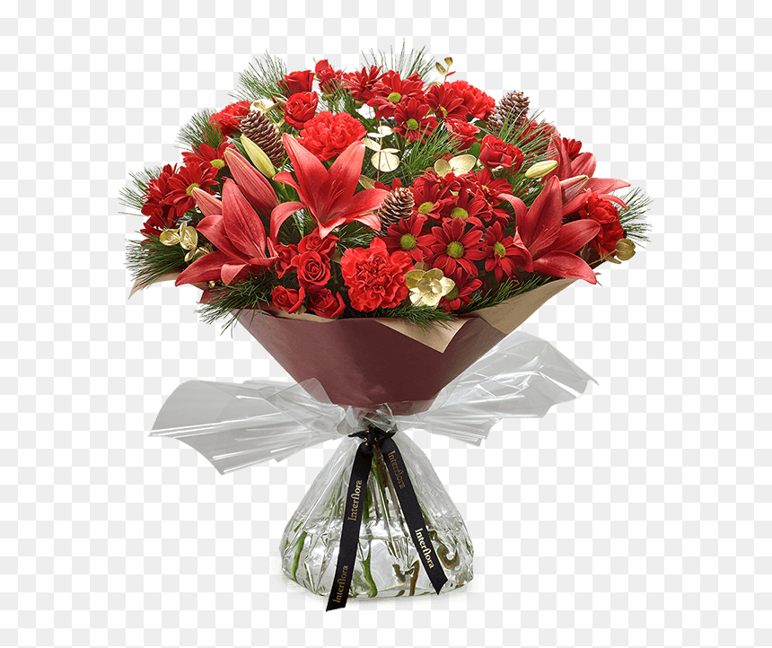 Christmas Cracker Hand-tied - Roses For Mothers Day, HD Png Download - christmas flowers png