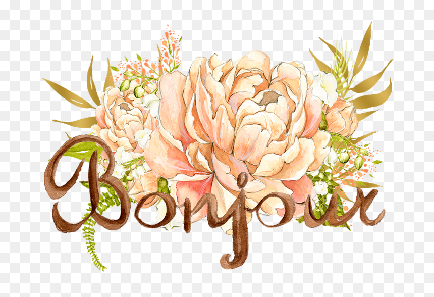 Png Flower Paint, Transparent Png - bonjour png
