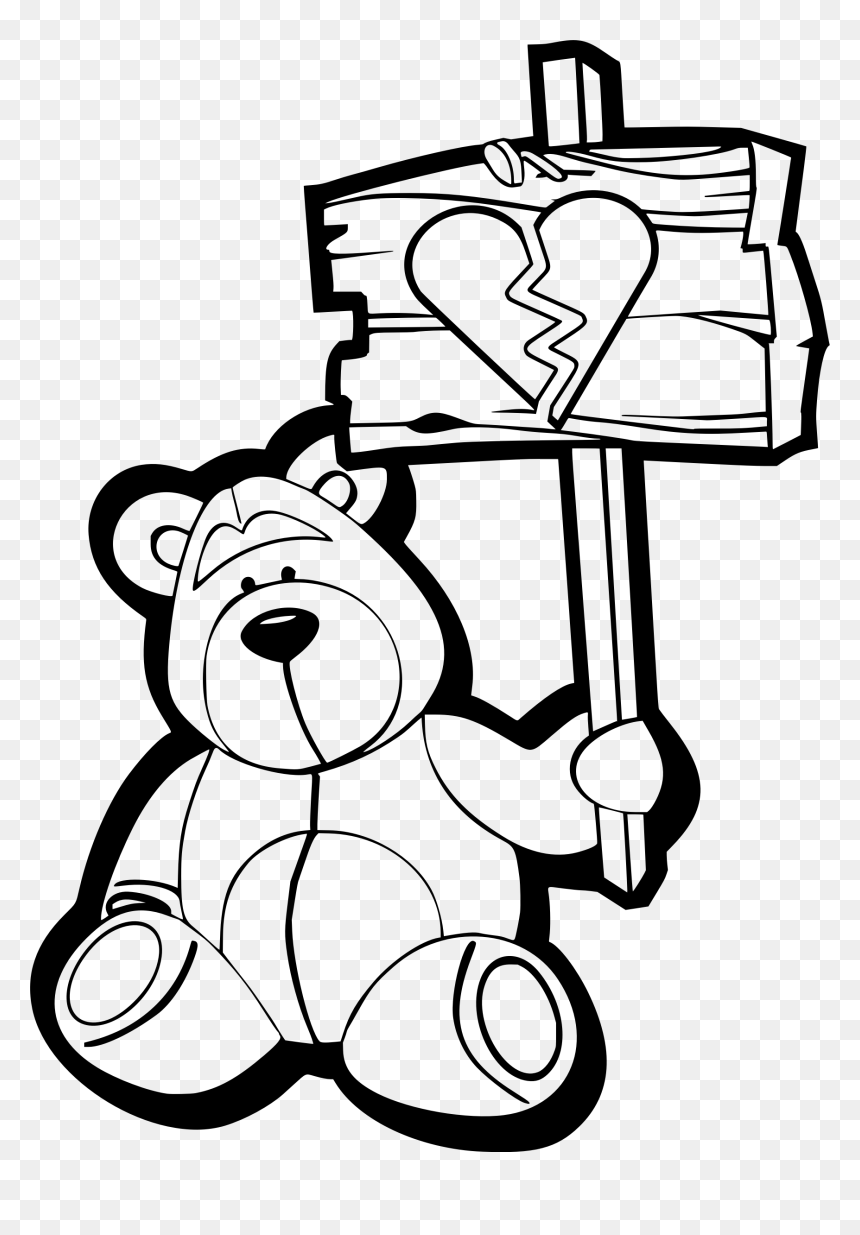 Sad Bear Clip Arts - Drawings Of Valentine's Day, HD Png Download - bear.png