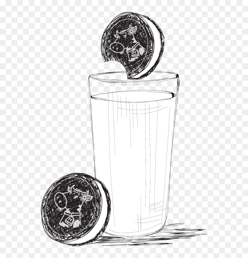 Milk And Cookies - Sketch, HD Png Download - milk and cookies png