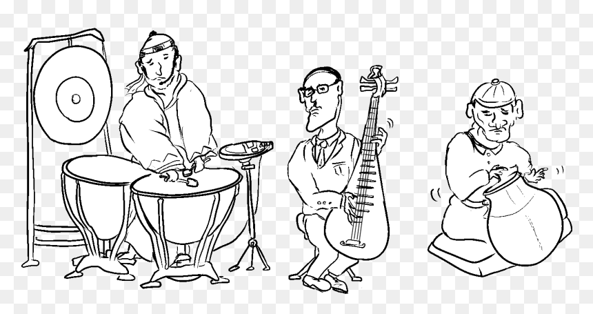 “orchestral Percussion, Chinese Biwa , Gatum ” Improvised - Sketch, HD Png Download - pipa png
