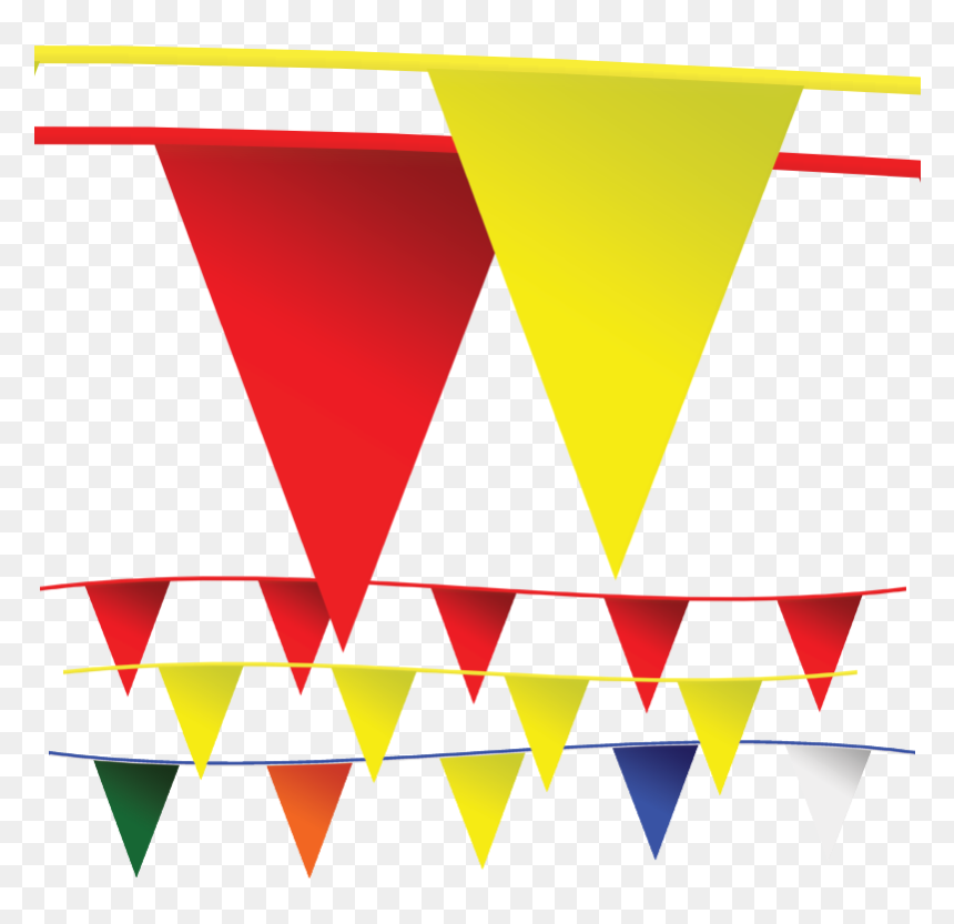 Bulk Pennant Flags Yellow Red Multi Color Wholesale - Graphic Design, HD Png Download - pennant flag png