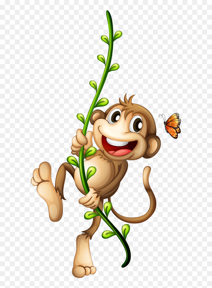 Monkey On A Vine , Png Download - Monkey On A Vine Png, Transparent Png - vine silhouette png