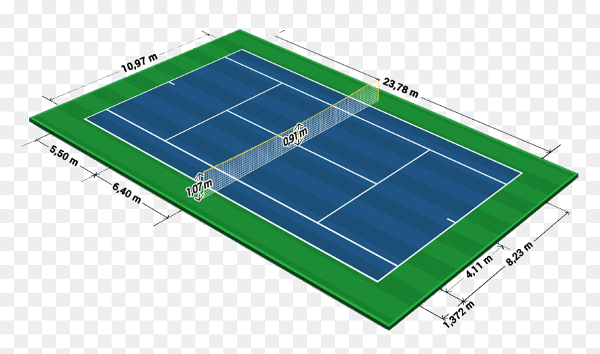 Kích Thước Sân Tennis, HD Png Download - tennis court png