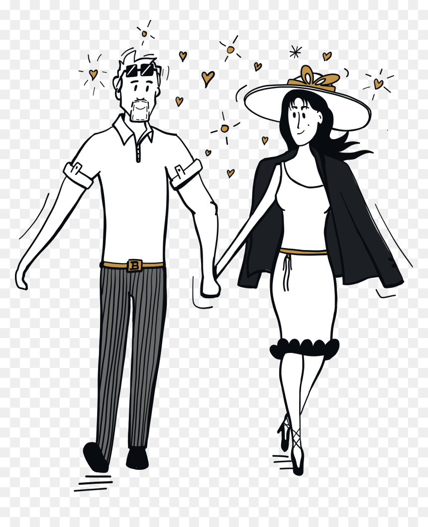 Couple Celebrates Honeymoon In Paris - Illustration, HD Png Download - bonjour png