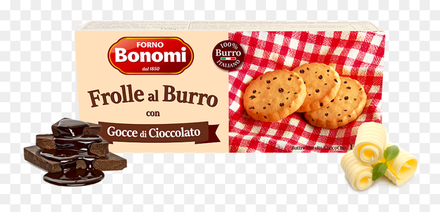 Butter Biscuits Chocochip - Forno Bonomi Frolle Al Burro, HD Png Download - milk and cookies png
