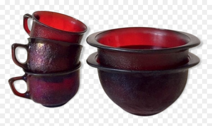 Lot Bols And Cups Arcoroc Sierra 70 Red Glass"
 Src="https - Ceramic, HD Png Download - red cups png