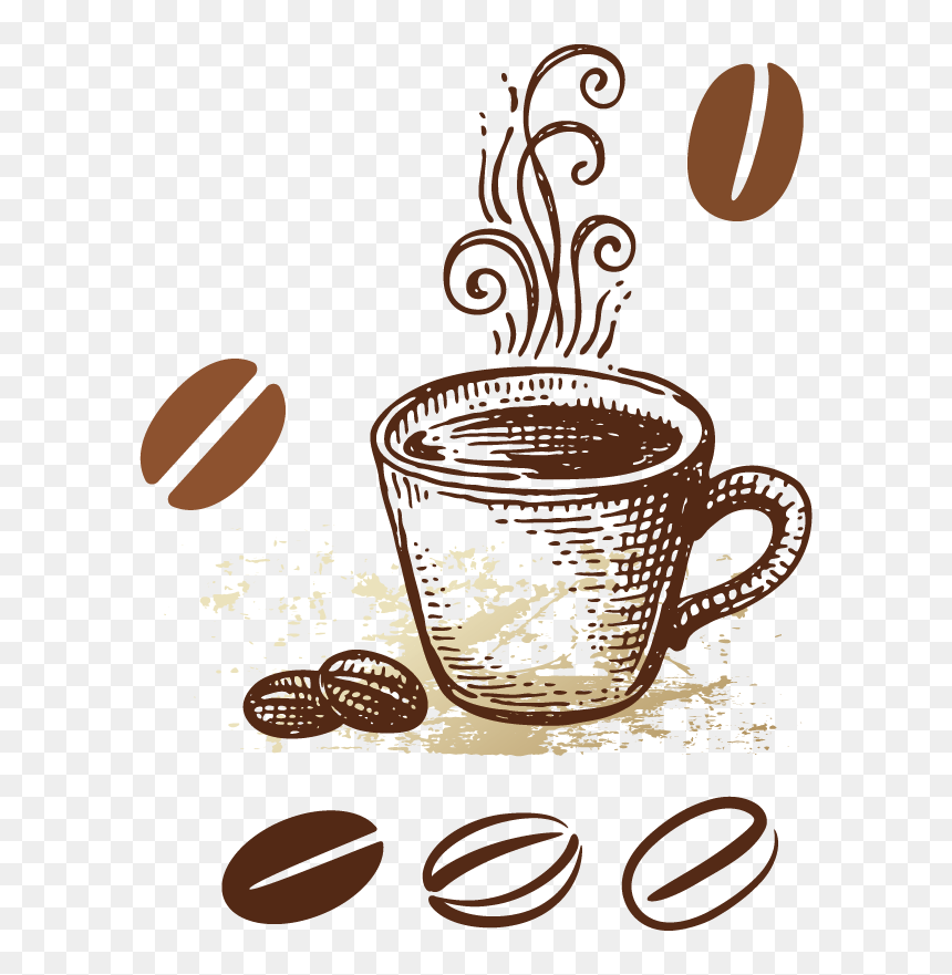 Coffee Tea Cafe Breakfast Morning - Vintage Coffee Cup Png, Transparent Png - cofee png