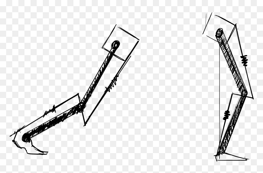 Leg Muscles - Technical Drawing, HD Png Download - movement lines png