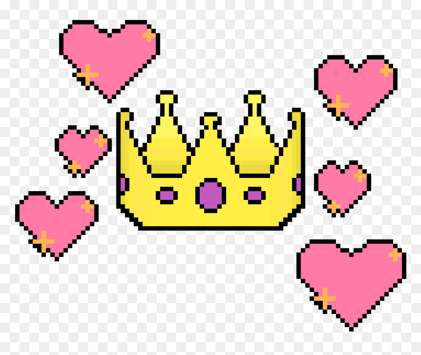 Pixel Crown Png, Transparent Png - pixelated heart png