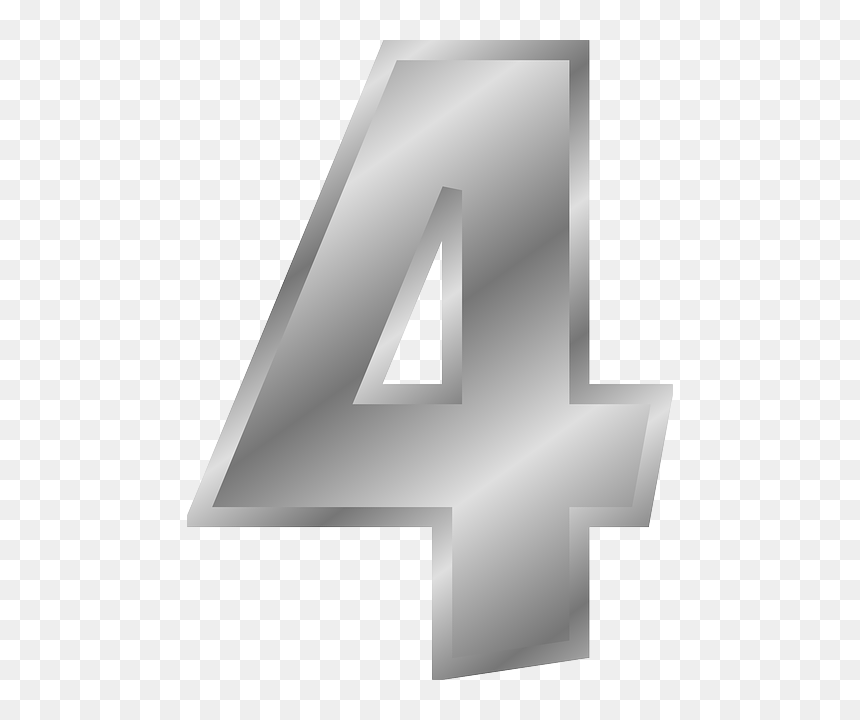 Silver Numbers Clipart, Hd Png Download - Figura Del Numero 4, Transparent Png - numero 2 png