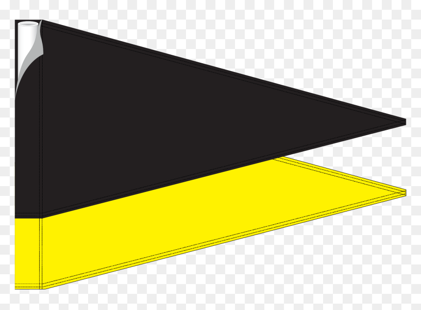 Black And Yellow Double Pennant"
 Title="black And, HD Png Download - pennant flag png