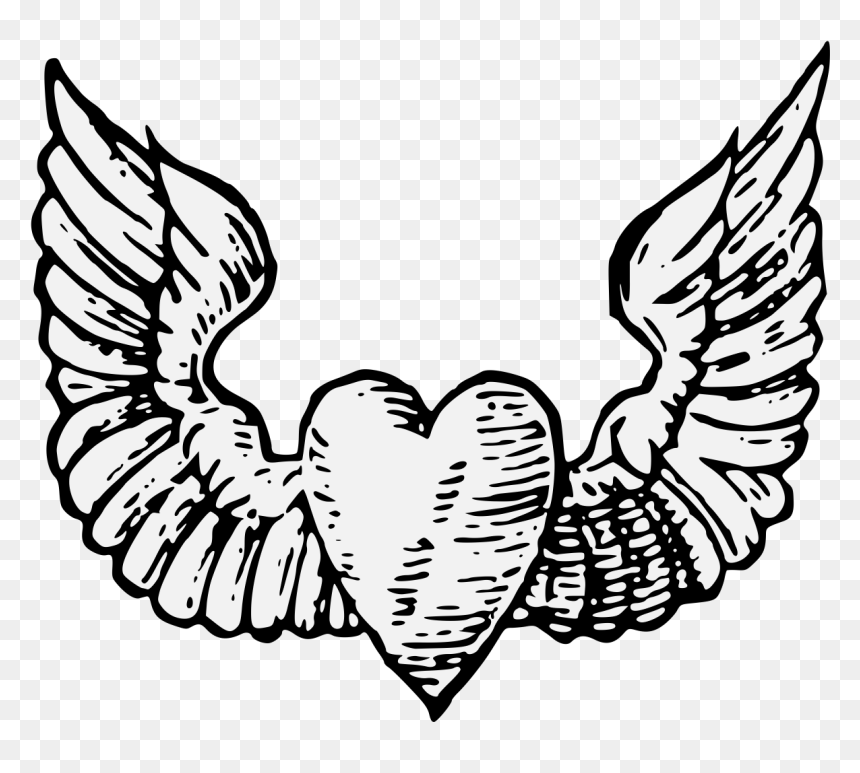 หัวใจ ติด ปีก, HD Png Download - heart with wings png