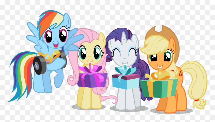 Number 2 Birthday Clipart My Little Pony - My Little Pony Birthday Clip Art, HD Png Download - my little pony group png