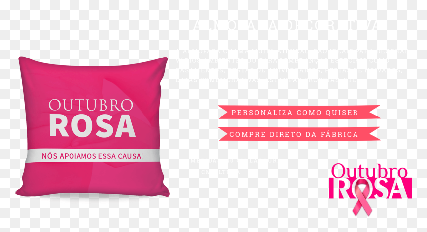 Brindes Em Neoprene Mais Vendidos Para Outubro Rosa - Cushion, HD Png Download - outubro rosa png