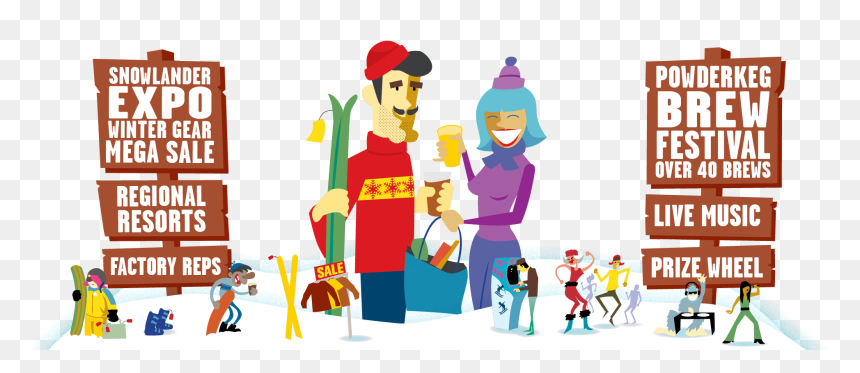 The Biggest Snow Party Of The Year - Cartoon, HD Png Download - cartoon snow png