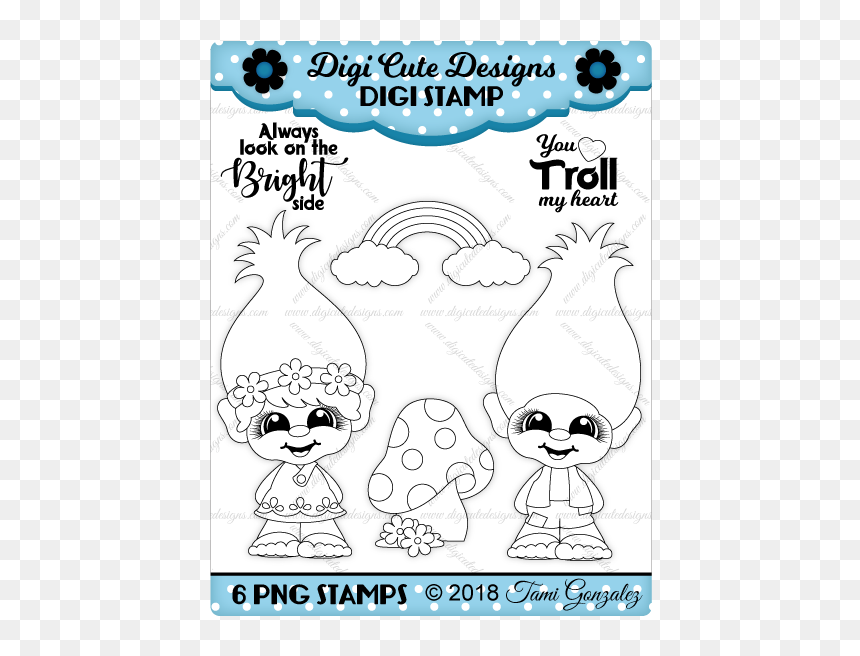 Digi Stamp Doctor, HD Png Download - trolls flowers png
