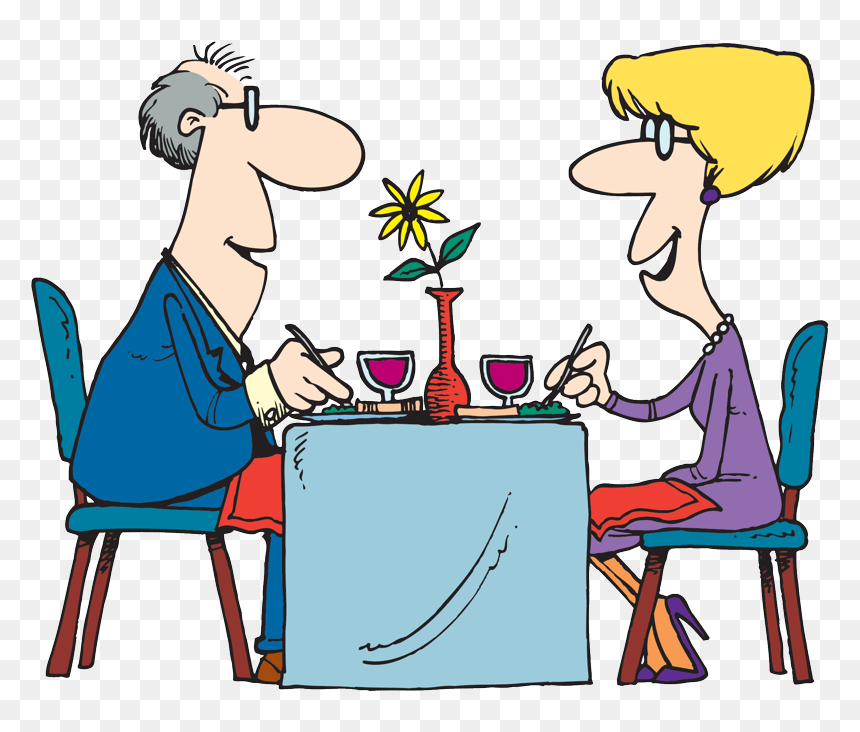 Transparent People Sitting At A Table Png - Cartoons On A Date, Png Download - cartoon table png