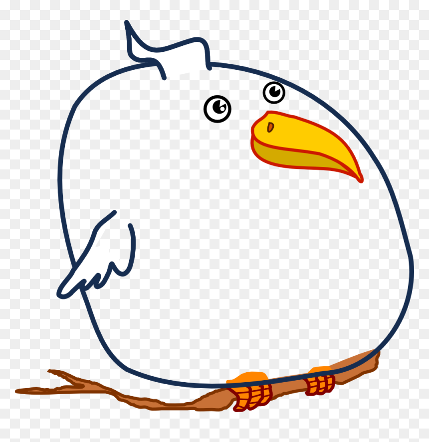Fat Bird Black White Line Art 999px - Fat Bird Clipart, HD Png Download - white bird png