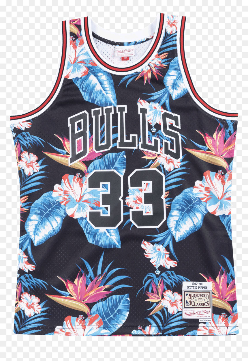 Mitchell & Ness Floral Jersey, HD Png Download - scottie pippen png
