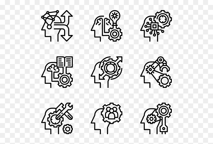 Martial Arts Icons, HD Png Download - brain gears png