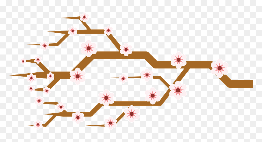 Sakura Cherry Branch Pdv Clipart, HD Png Download - sakura branch png