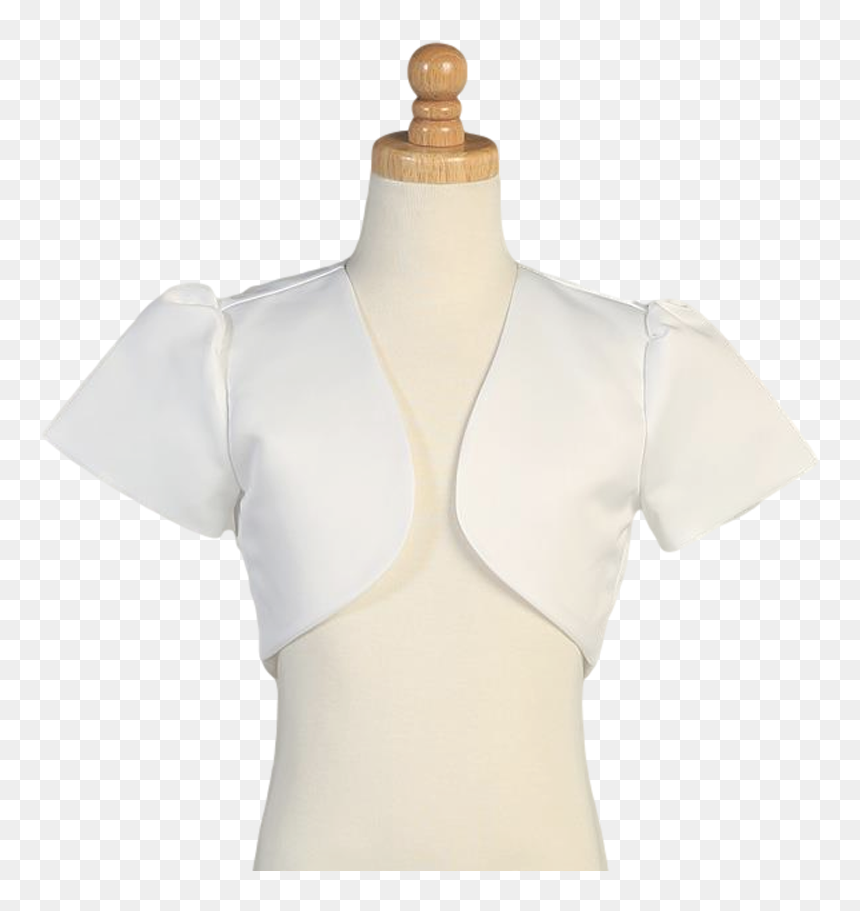 Satin Bolero Jacket In Ivory Or White Girls & Plus - Blouse, HD Png Download - white plus sign png