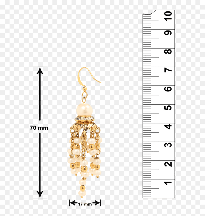 Gold Plated Pearls Garland Jhumki Earrings For Women - Earrings, HD Png Download - gold garland png