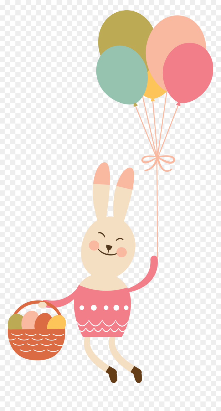 Bunny Rabbit Holding Balloons Clipart , Png Download - Cartoon, Transparent Png - bunny rabbit png