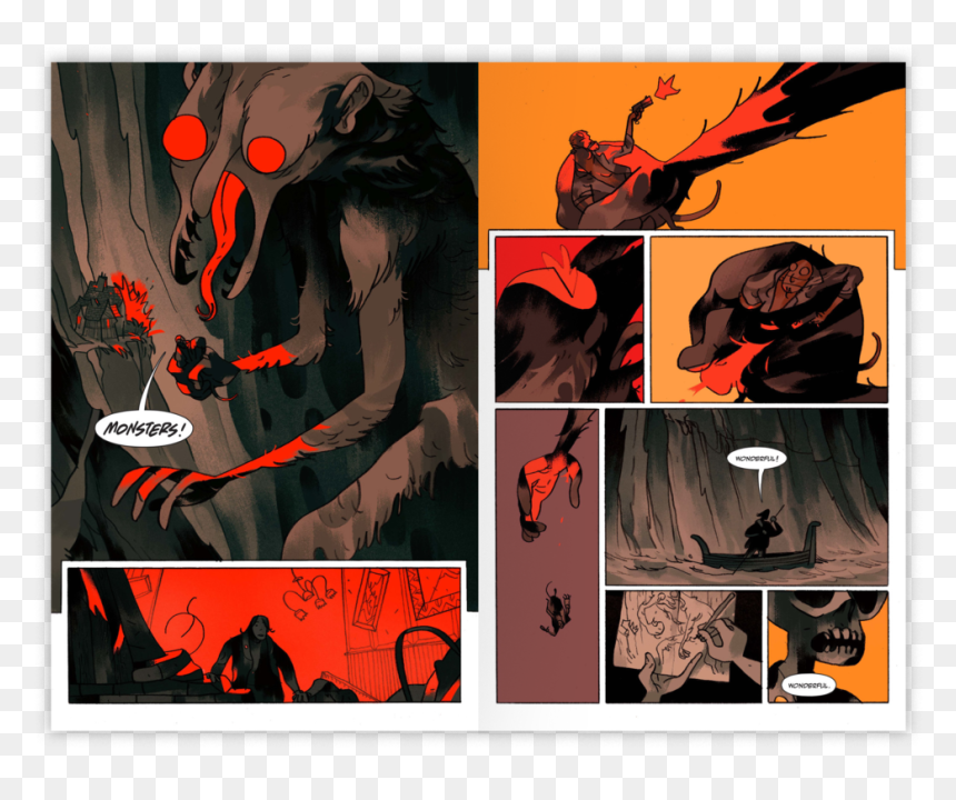Hellboy Spread 5 - Illustration, HD Png Download - hellboy png