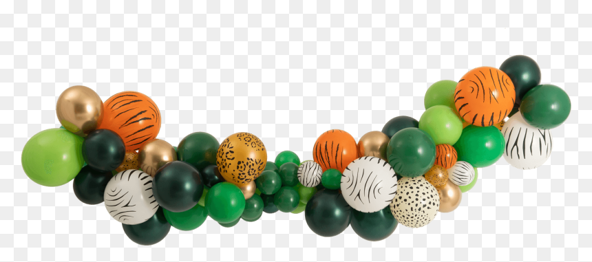 New Jungle Balloon Garland Kit - Bead, HD Png Download - gold garland png