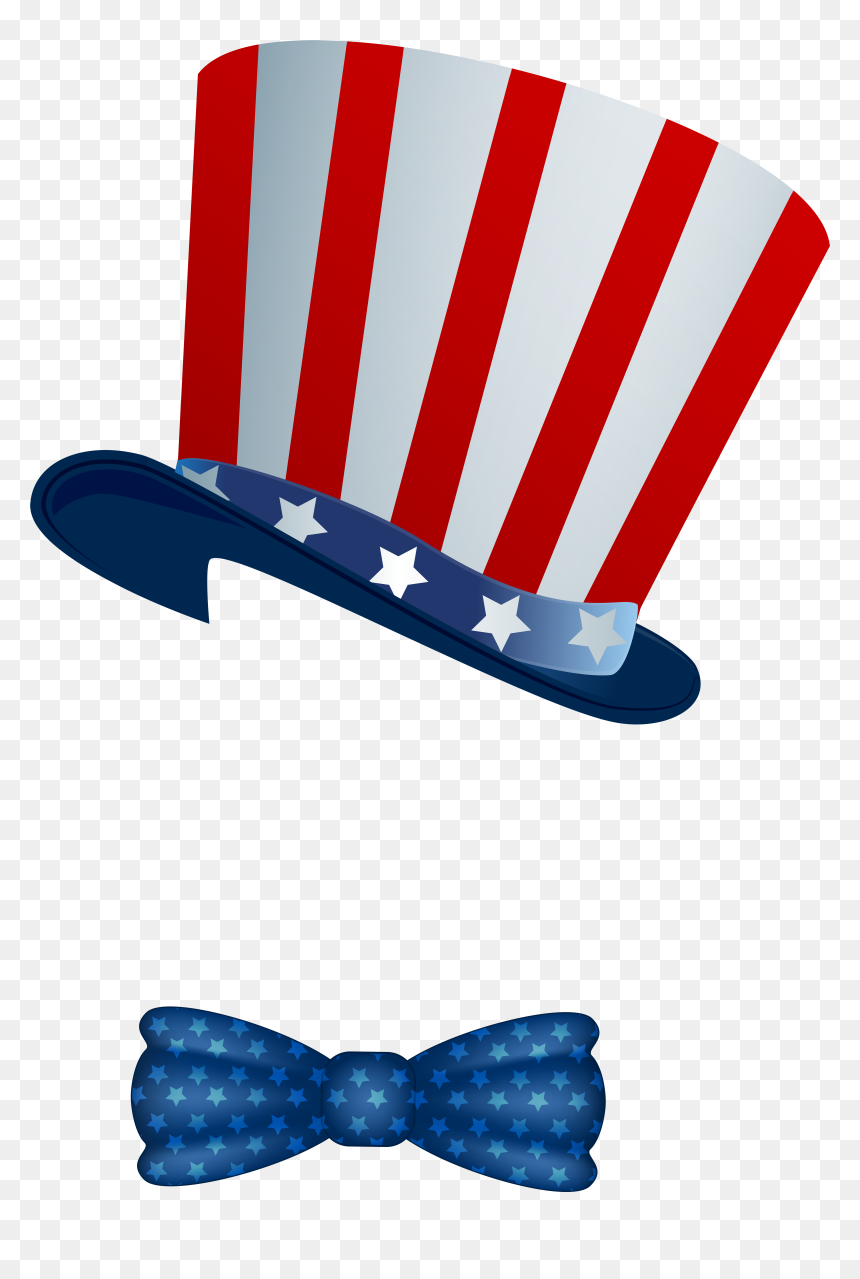 American Hat And Bowtie, HD Png Download - 4th of july clipart png