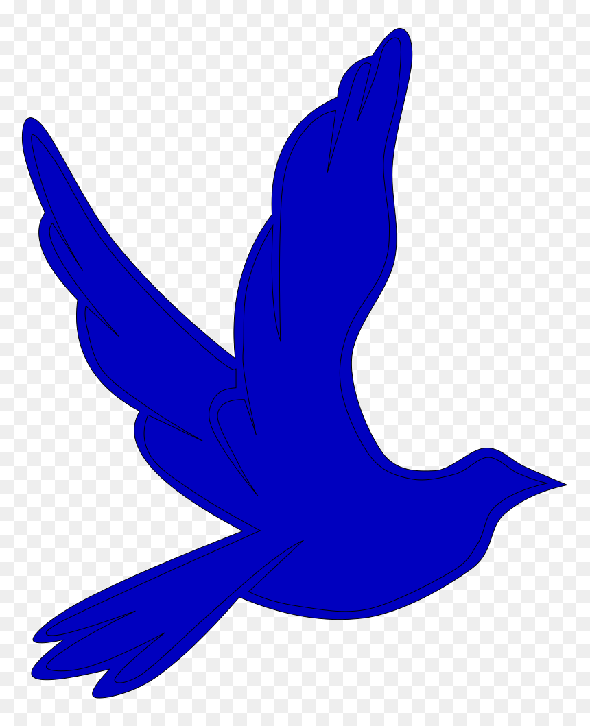 Bird Cartoon Black Png, Transparent Png - dove flying png