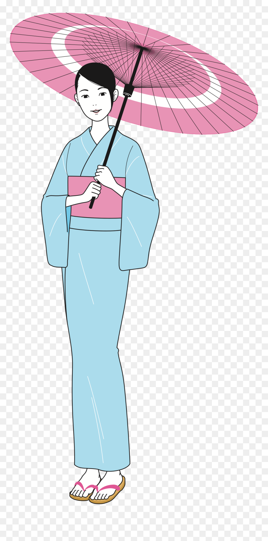 Woman In Kimono Clipart, HD Png Download - geisha png