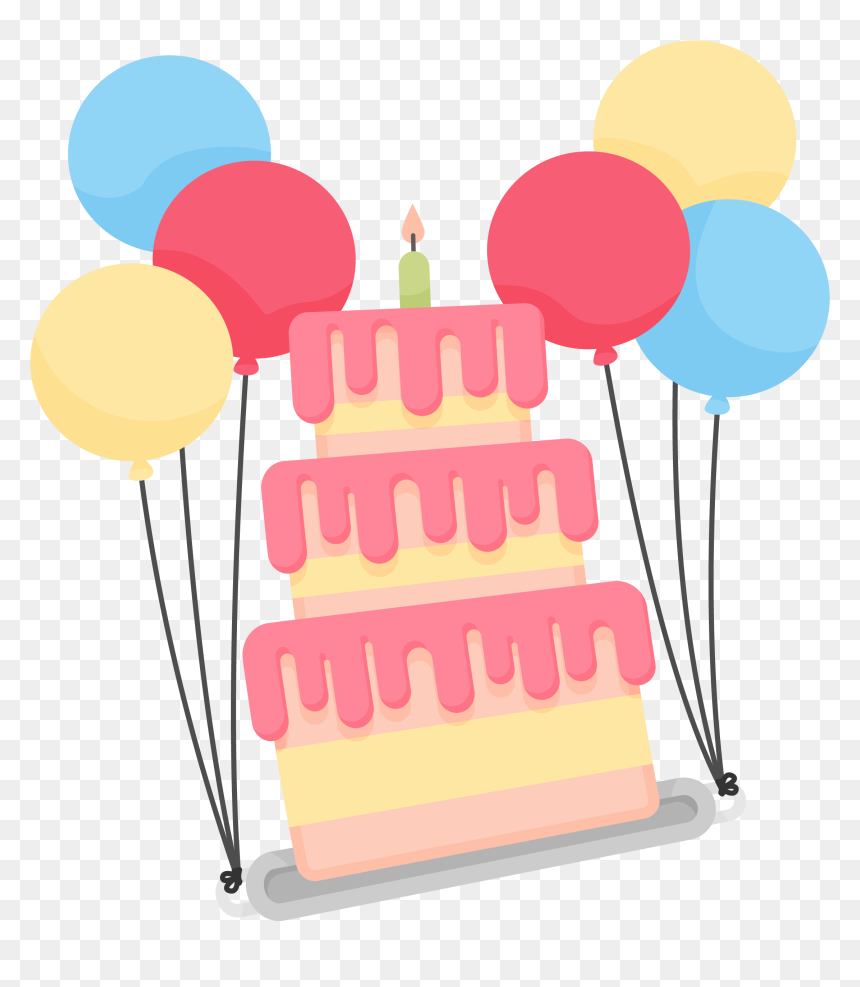 Torta Clip Art Decoration - Balloon And Cake Clipart, HD Png Download - birthday cake clip art png