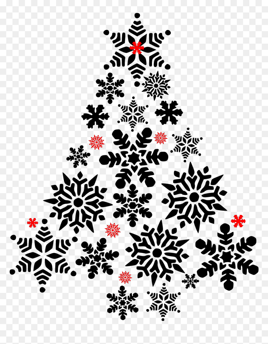 Christmas Tree Clipart Red, HD Png Download - red snowflake png