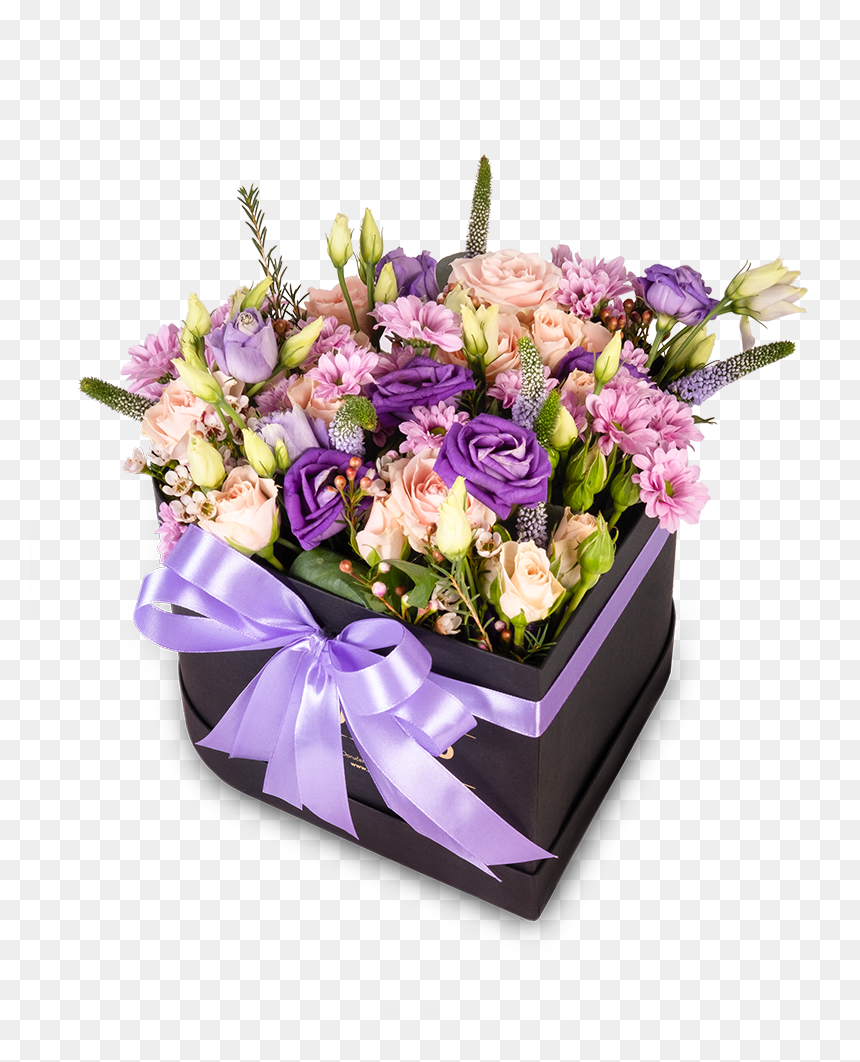 Romantic Flower Box - Kytice Box K Narozeninám, HD Png Download - flower box png