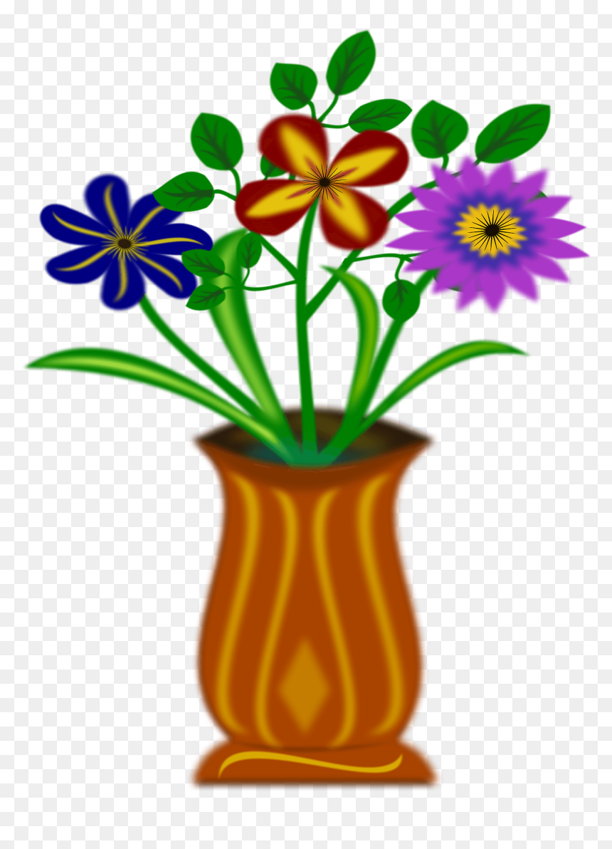 Flower Vase Silhouette Png, Transparent Png - vase of flowers png