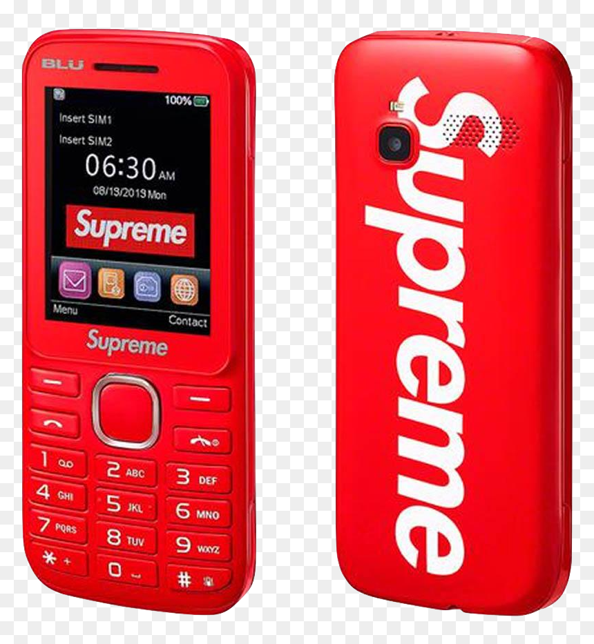 Supreme Burner Phone Black, HD Png Download - red phone png