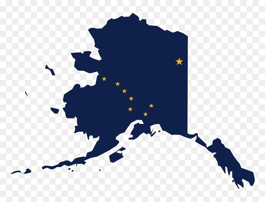 Alaska Flag Map, HD Png Download - blank map of usa png