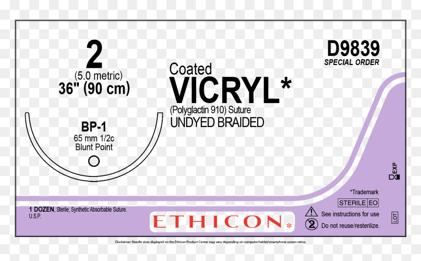 1 Vicryl 26 Needle, HD Png Download - blunt transparent png