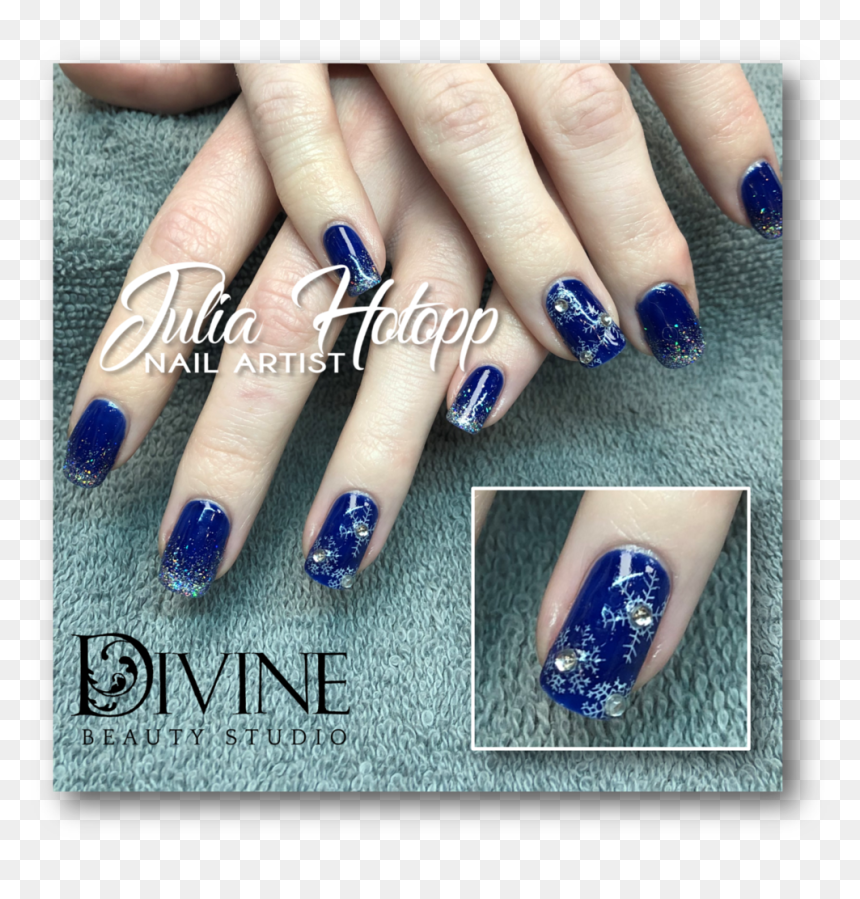 Julia Blue Snowflakes - Nail Polish, HD Png Download - blue snowflakes png